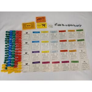 Parker Brothers 1935 Monopoly Game Pieces/Parts Incomplete